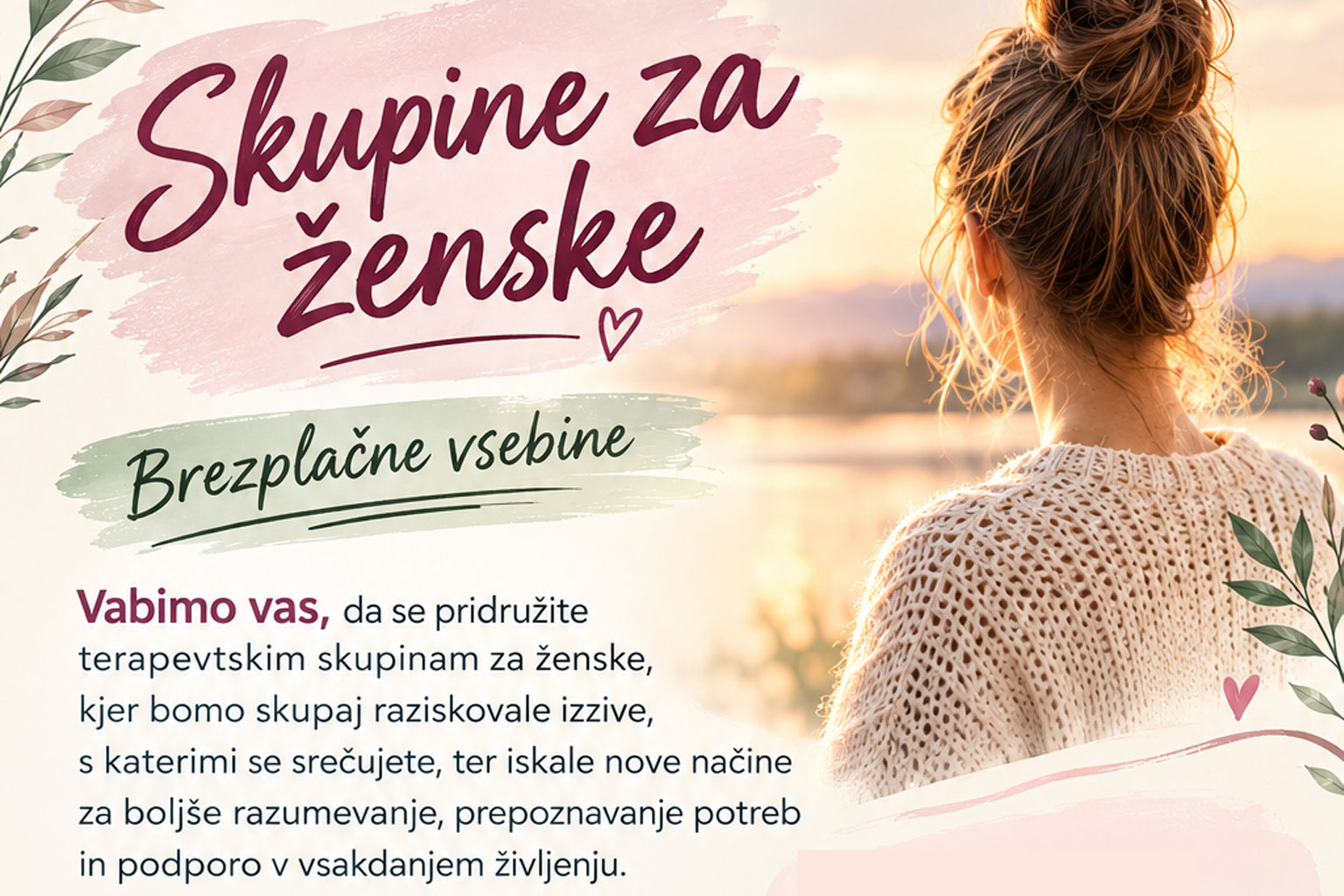 Skupine za ženske – varen prostor za pogovor, podporo in nova spoznanja